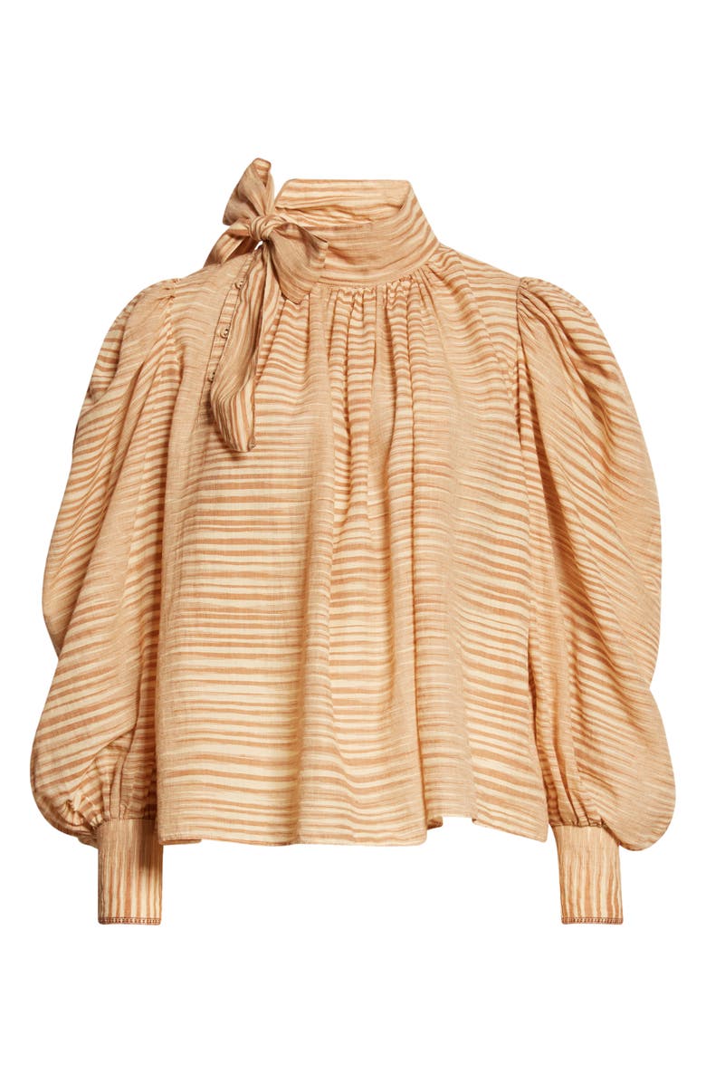 Ulla Johnson Petra Tie Neck Puff Sleeve Blouse, Alternate, color,