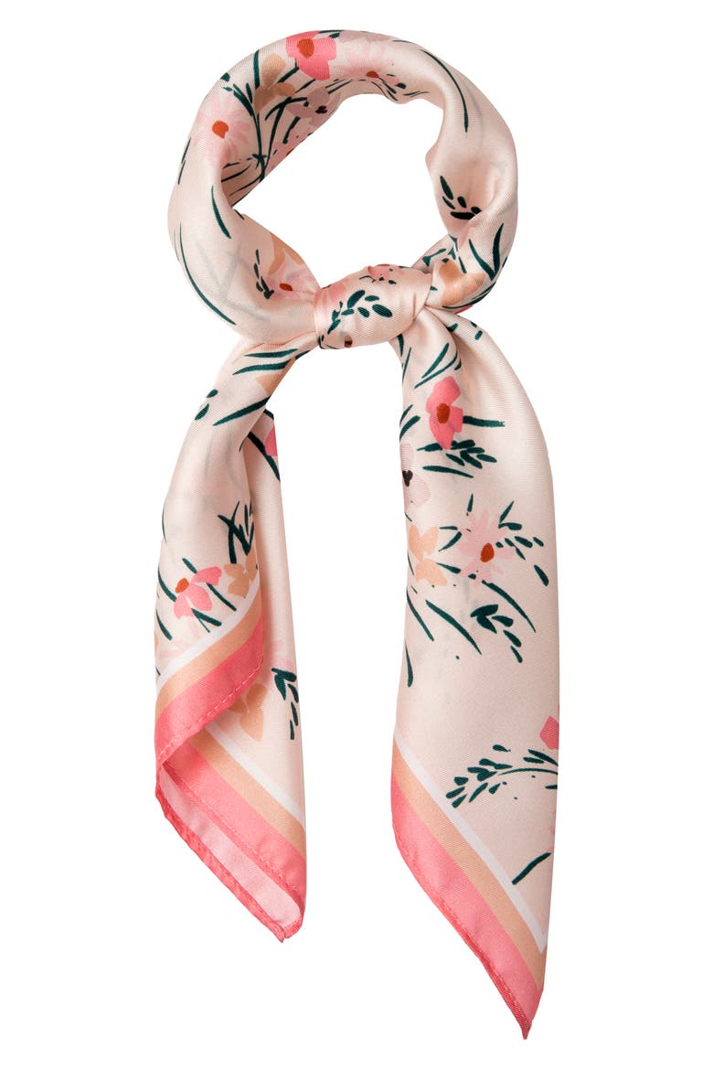 spring garden silk bandana, Main, color, PEARL BLUSH