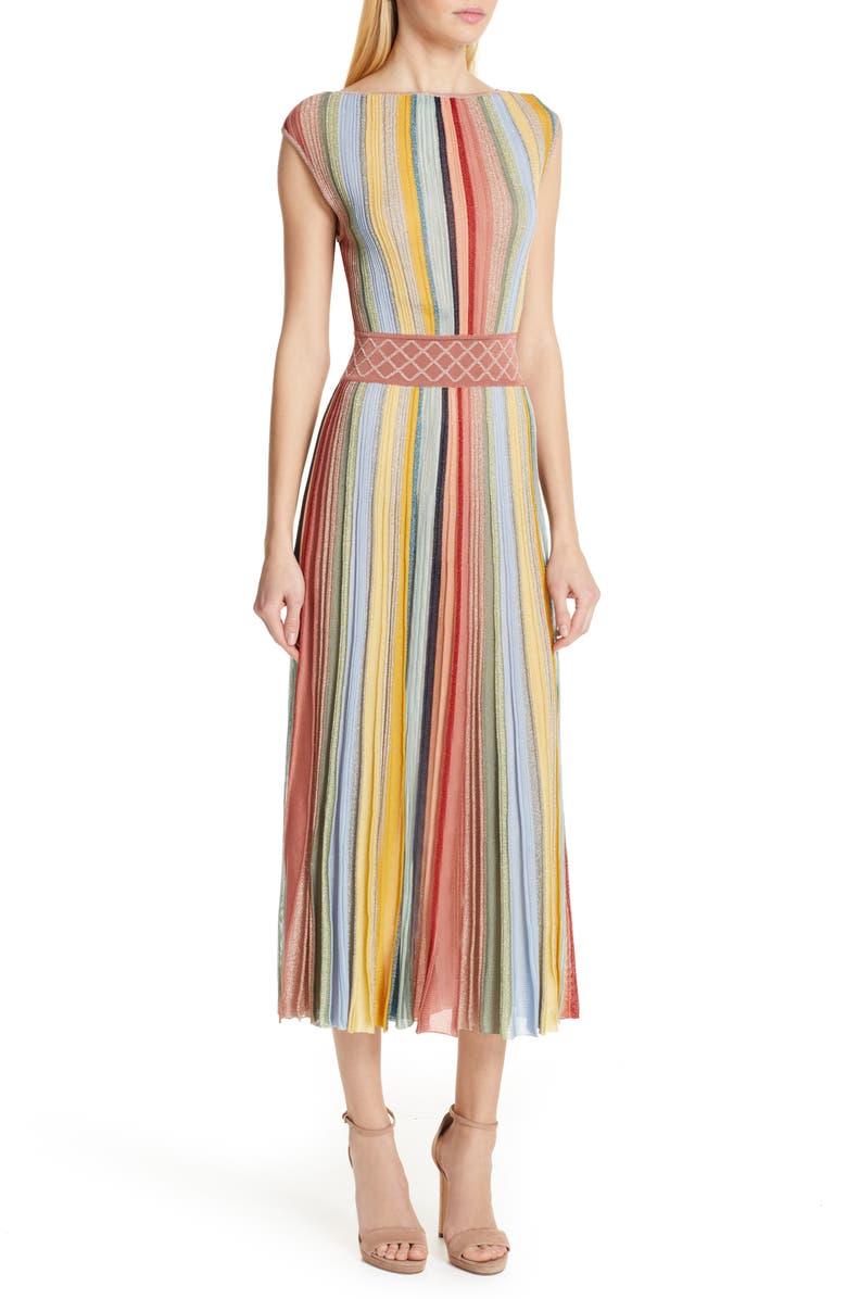 Missoni Reversible Metallic Stripe Sweater Dress, Alternate, color,