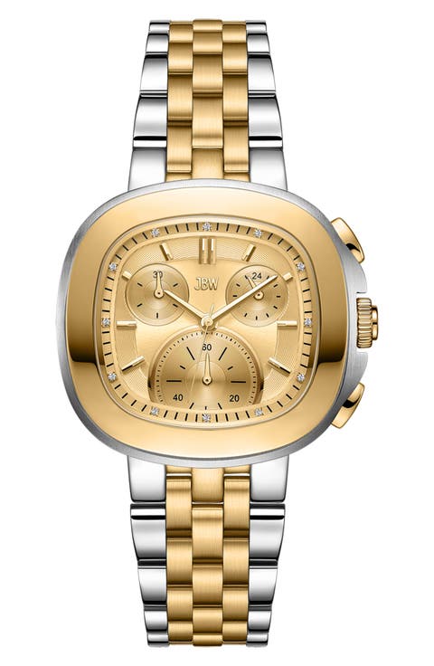 Coast Lab-Created Diamond Bracelet Chronograph Watch, 38mm