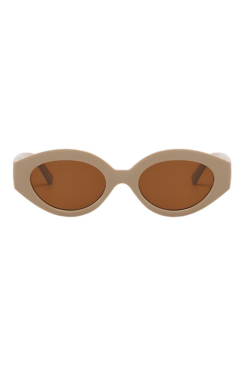 Emily 52mm Oval Polarized Sunglasses, Main, color, TAUPE / TAUPE