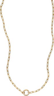 MADE BY MARY Jude Charm Necklace with CZ Link Lock