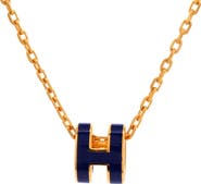 Pre-Owned Hermes Pop H Pendant Chain Necklace Metal and Enamel Mini