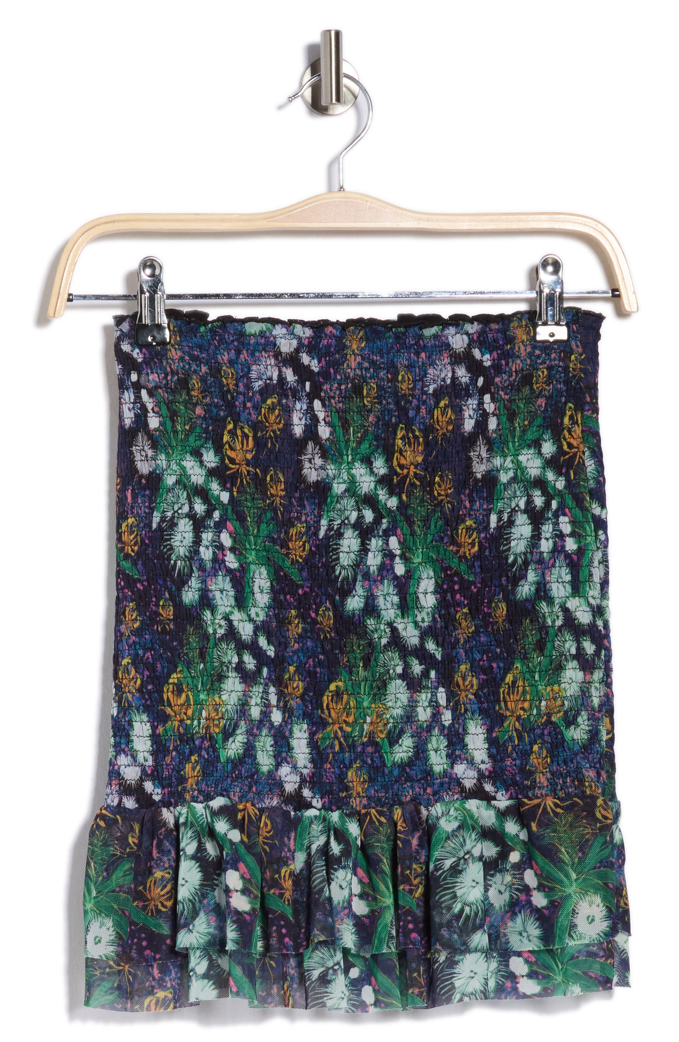 Desigual Printed Smocked Miniskirt