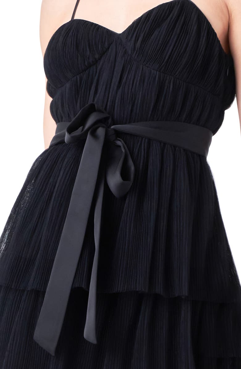 Endless Rose Tiered Tulle Midi Dress, Alternate, color, Black