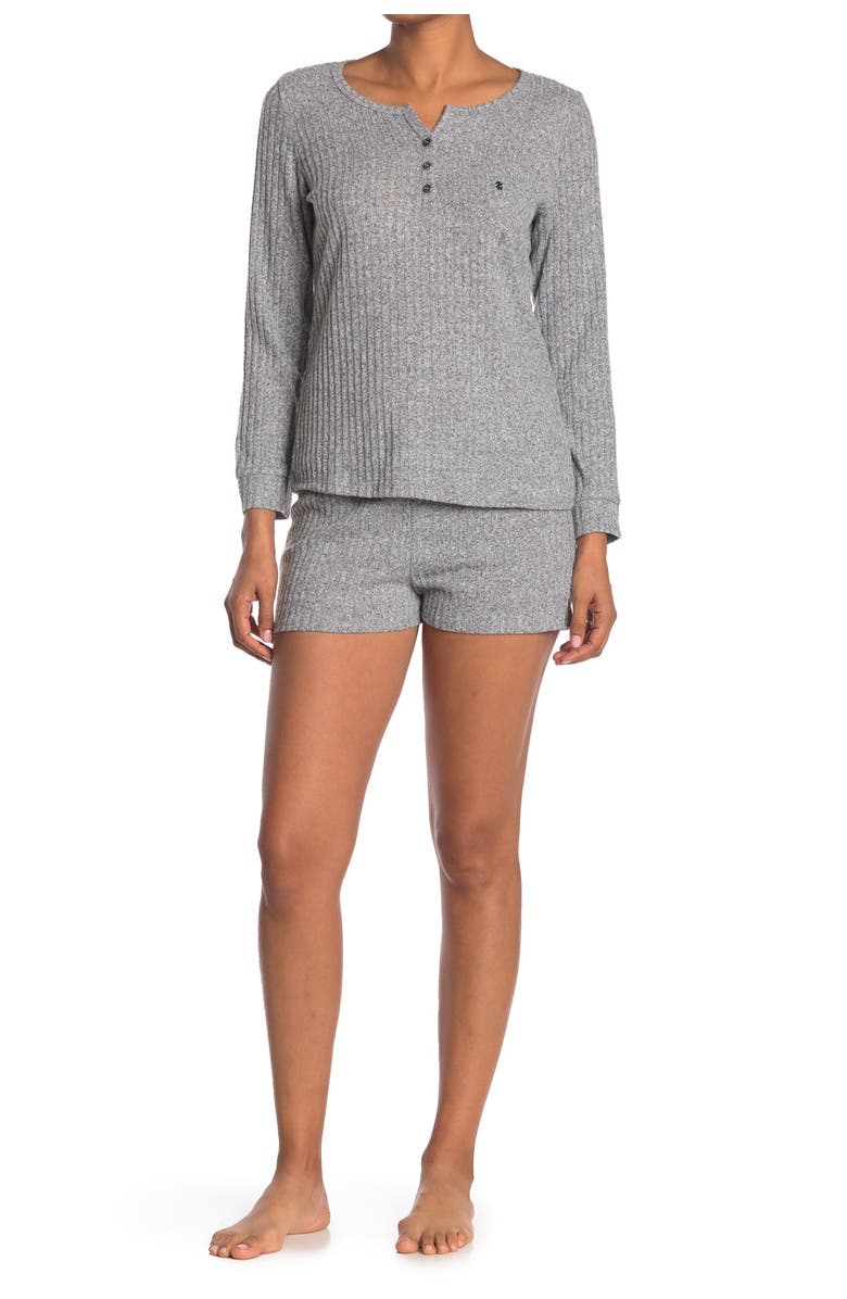IZOD Henley Top & Short 2-Piece Pajama Set, Main, color,