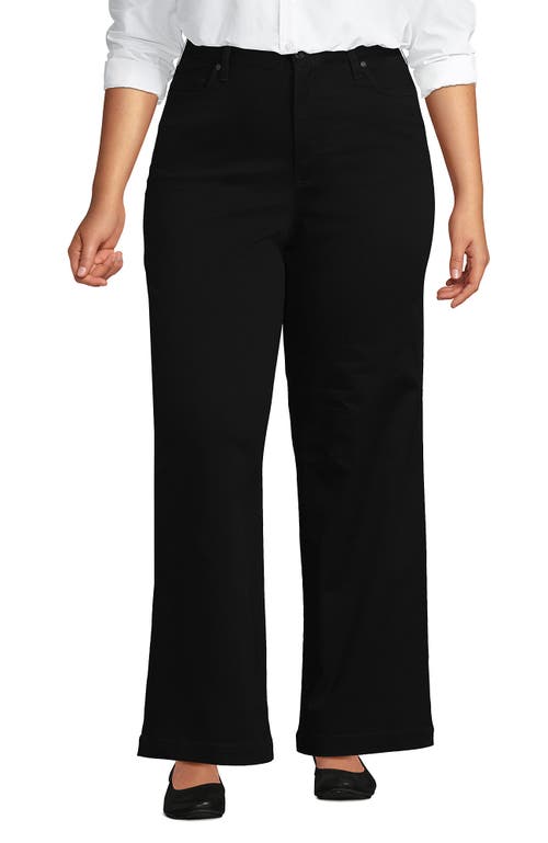 Lands' End High Rise 5 Pocket Wide Leg Chino Pants In Black