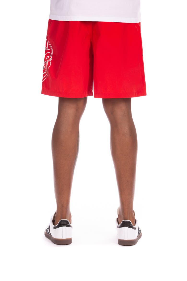 BB Helmet Nylon Drawstring Shorts, Alternate, color, RED