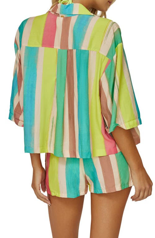Pq Swim Blake Button-up Cover-up Shirt In Pomelo
