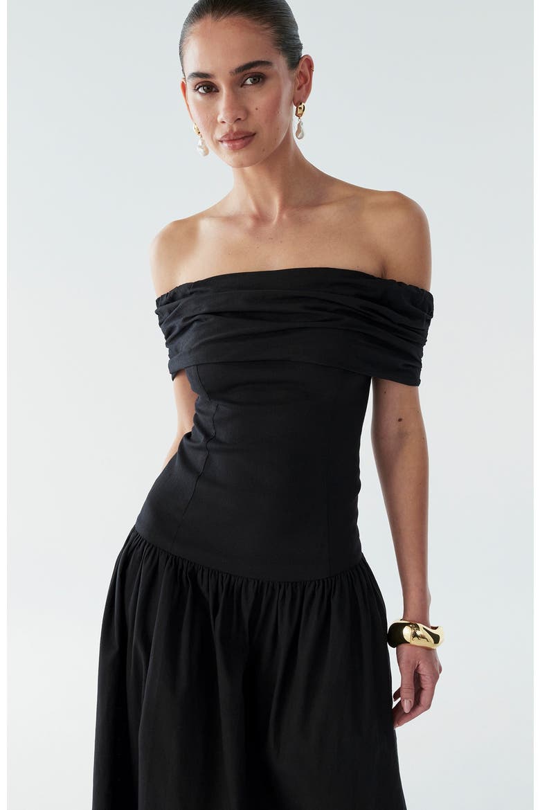 Steph Midi Dress, Alternate, color, Black