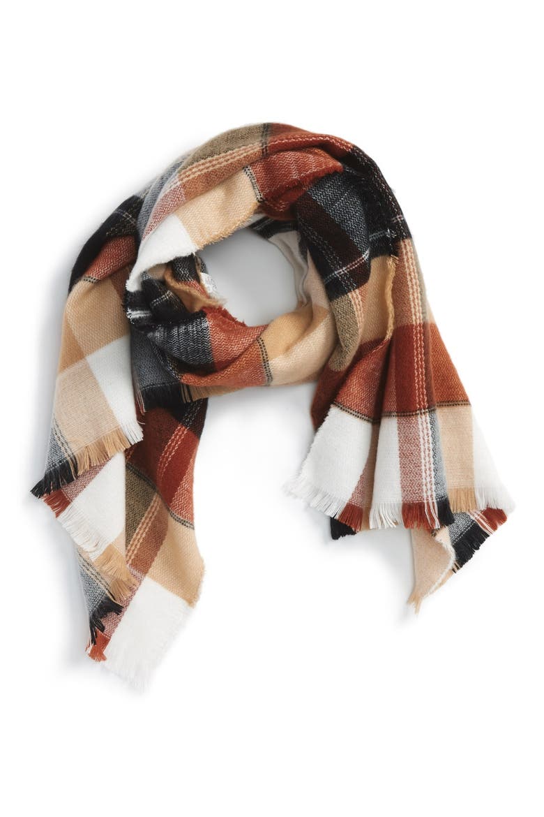 'Heritage Plaid' Scarf, Main, color, NAVY MULTI