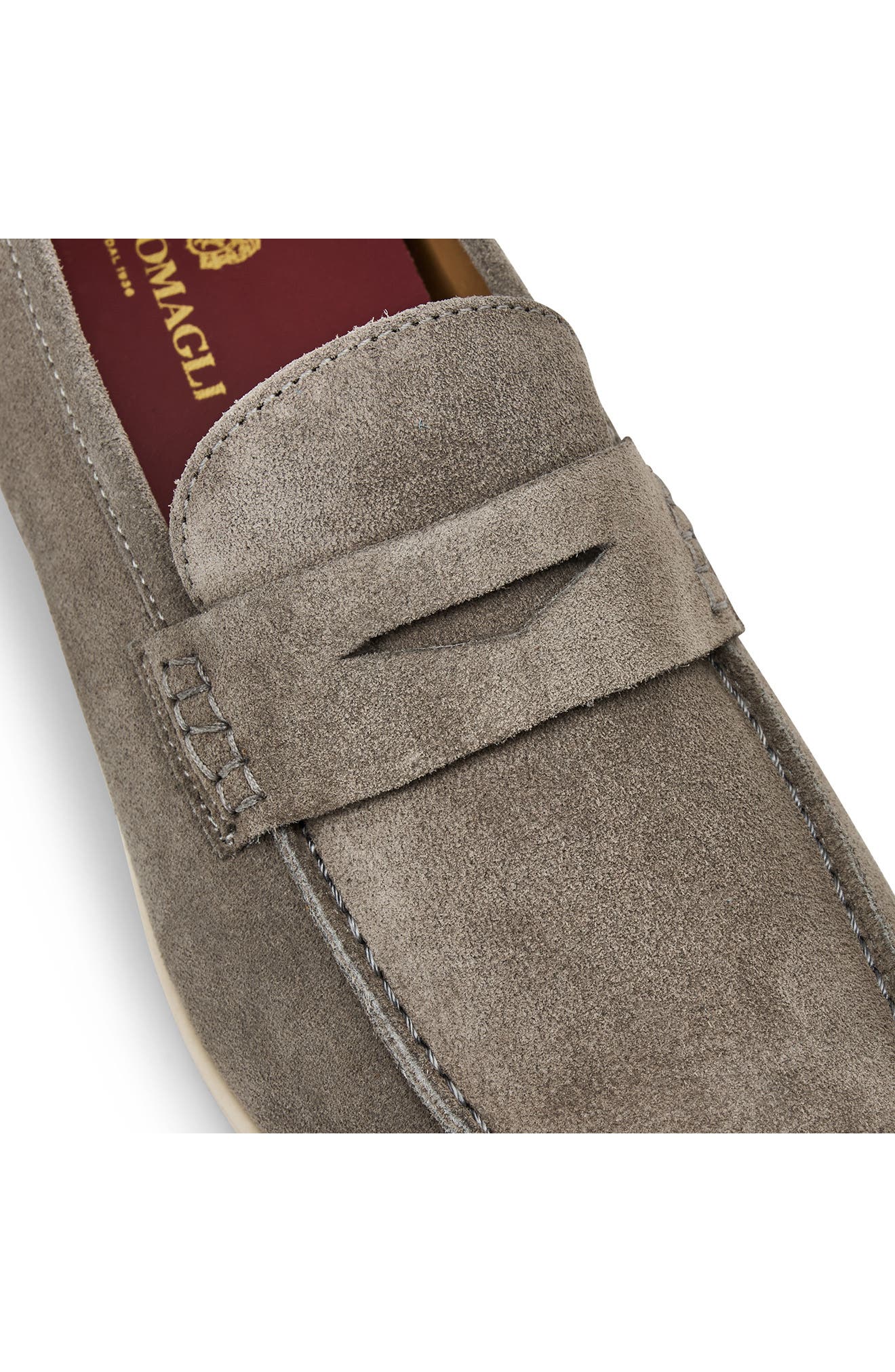 Bruno Magli Patrizio Penny Loafer, Alternate, color, Grey Suede