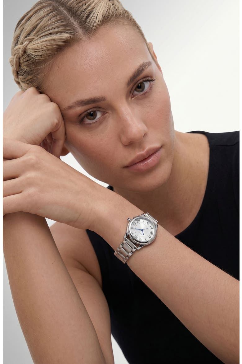 Classic Bracelet Strap Watch, 32mm, Alternate, color, SILVER/ WHITE