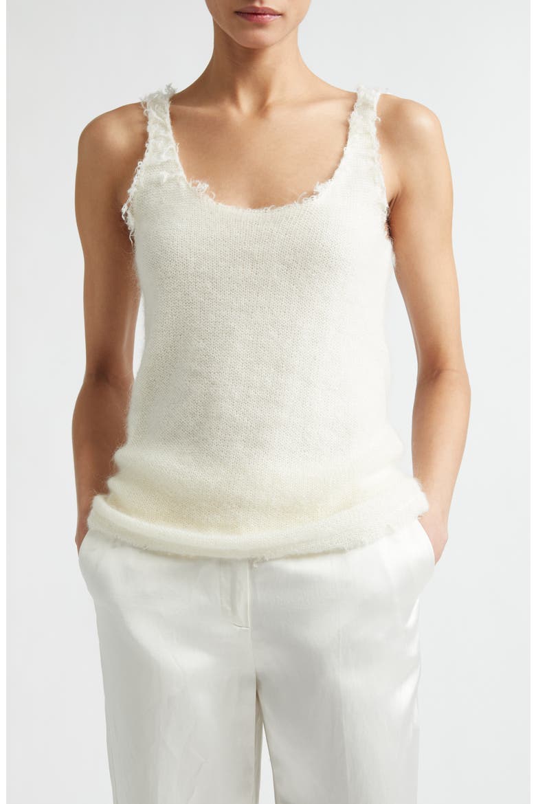 Distressed Mohair & Wool Blend Sweater Tank, Main, color, OFF-WHITE