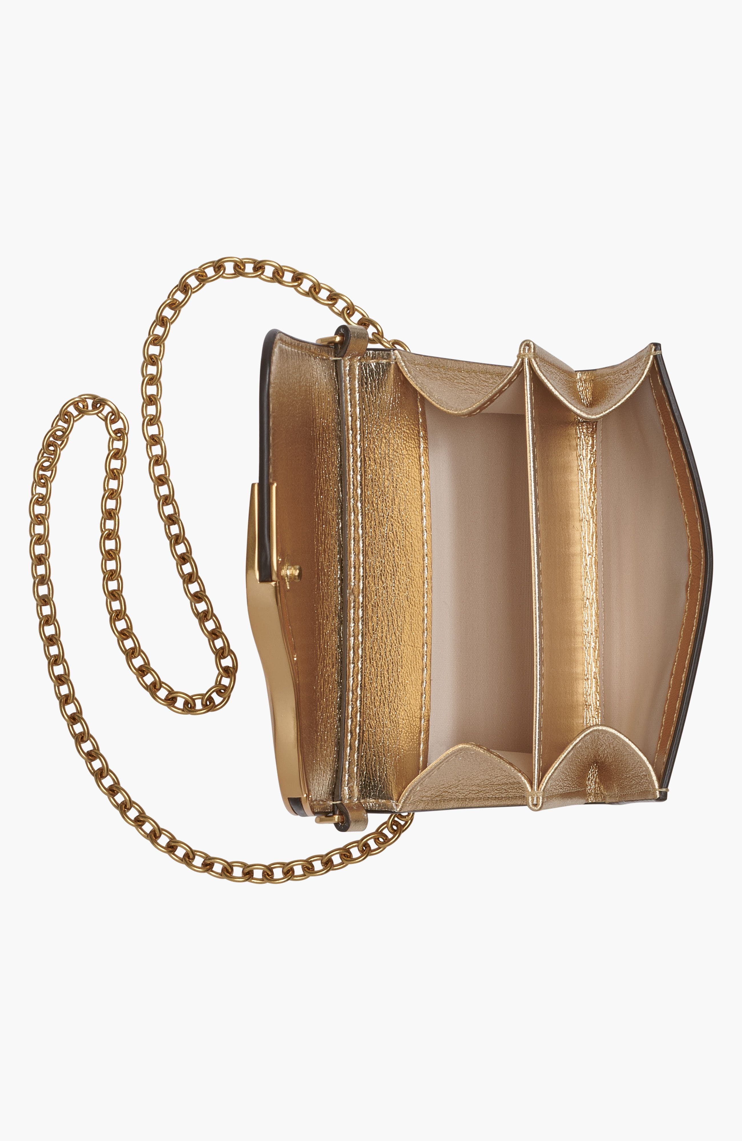 Donna Karan New York Malverne Metallic Wallet On String, Alternate, color, Gold