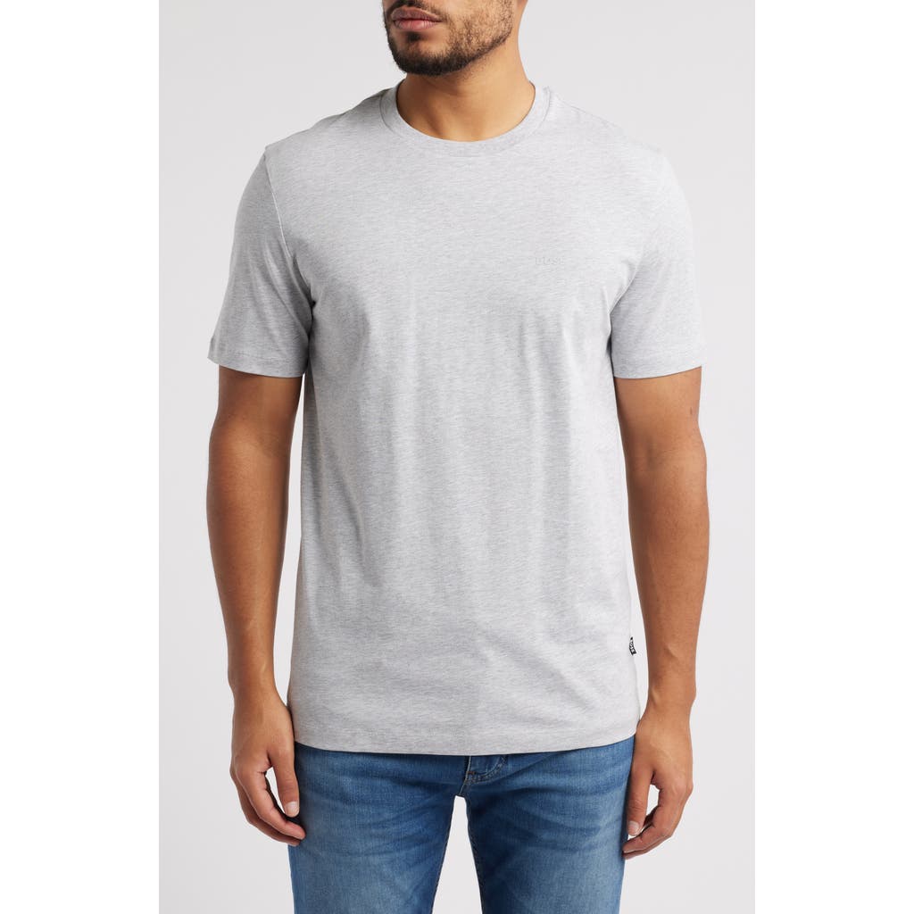 Shop Hugo Boss Boss Thompson Solid T-shirt In Open Grey