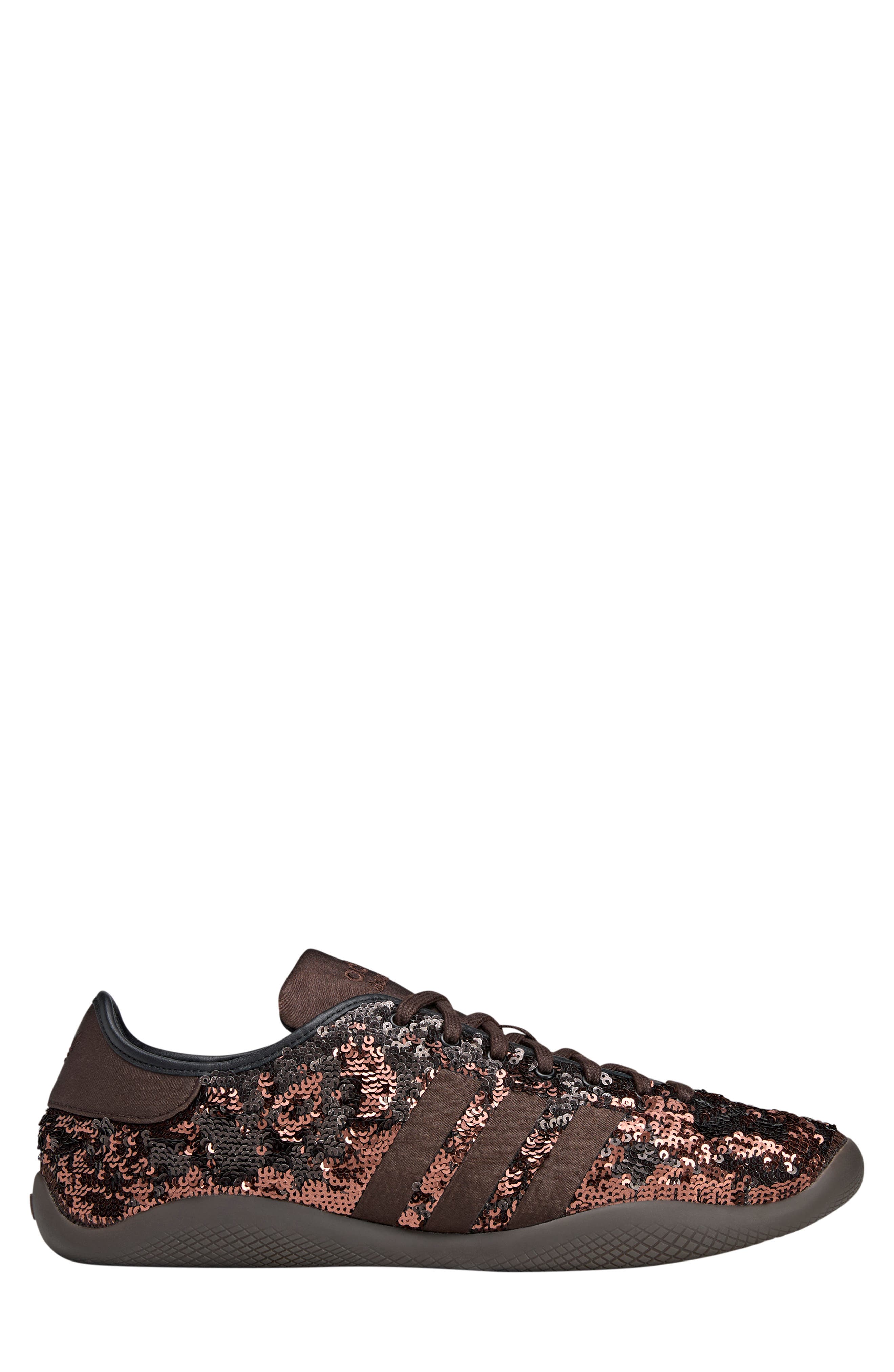 adidas x Wales Bonner Karintha Sequin Sneaker, Alternate, color, Black/Dark Brown