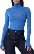 Marcella Eloise Sheer Turtleneck Top