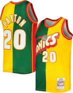 Mitchell & Ness Men's Mitchell & Ness Gary Payton Green/Gold Seattle SuperSonics Hardwood Classics 1995/96 Split Swingman Jersey
