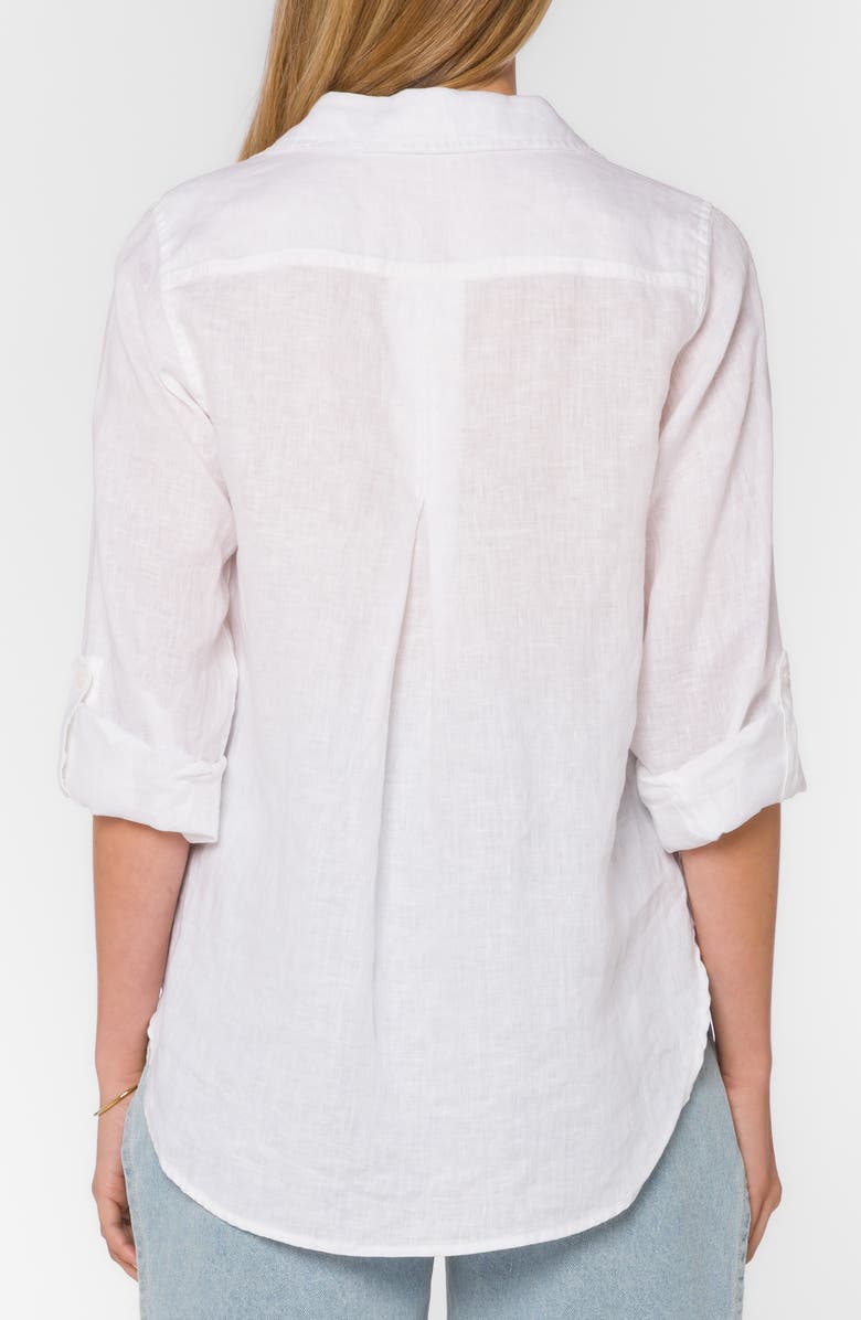 VELVET HEART Elisa Linen Button-Up Shirt, Alternate, color, Optic White