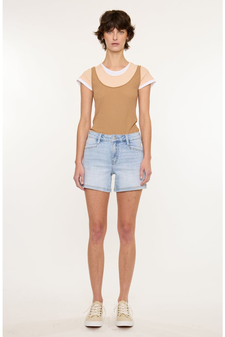 Lynne Essentials Mid Rise Shorts, Main, color, Light Wash