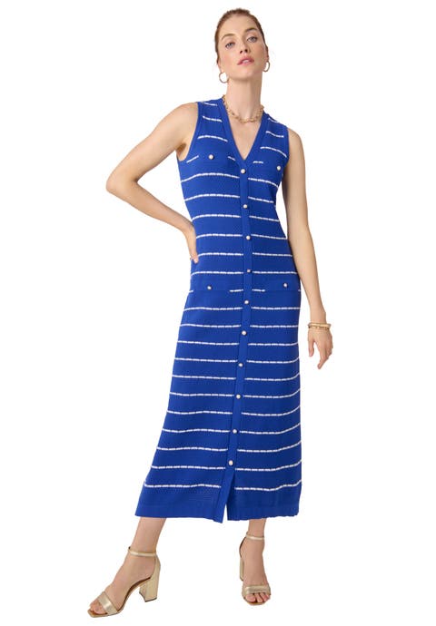 Sleeveless Sweater Button Dress (Plus)