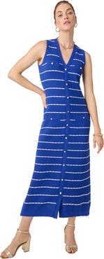 Jessica London Sleeveless Sweater Button Dress