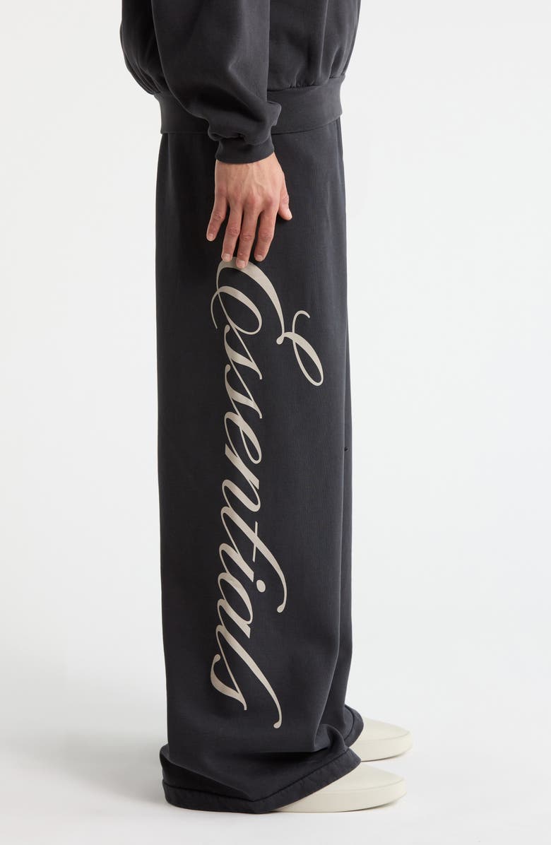 Fear of God Essentials Lounge Heavy Fleece Wide Leg Sweatpants, Alternate, color, Vintage Black