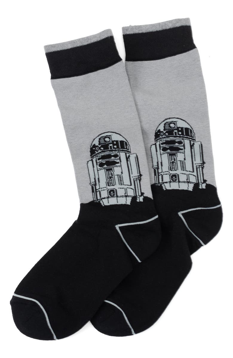 Cufflinks, Inc. Droid & Sage Mod 3-Pack Socks & Lapel Pin Set, Alternate, color, Black Multi
