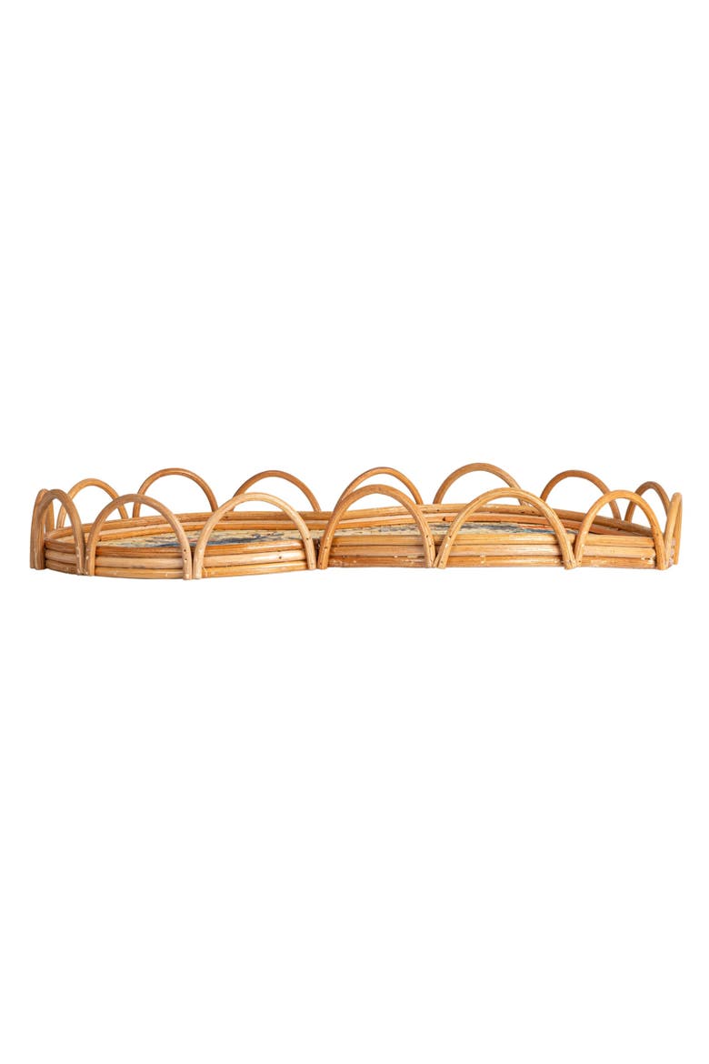 Floral Fantasy Rattan Tray, Alternate, color, Multicolor