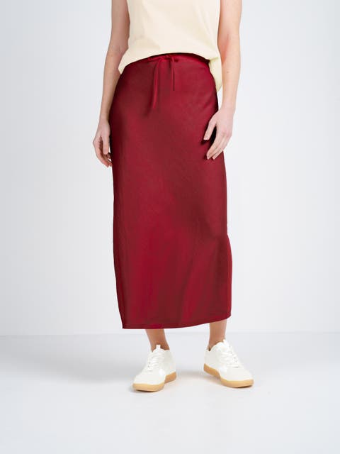 Bias Cut Linen Blend Skirt