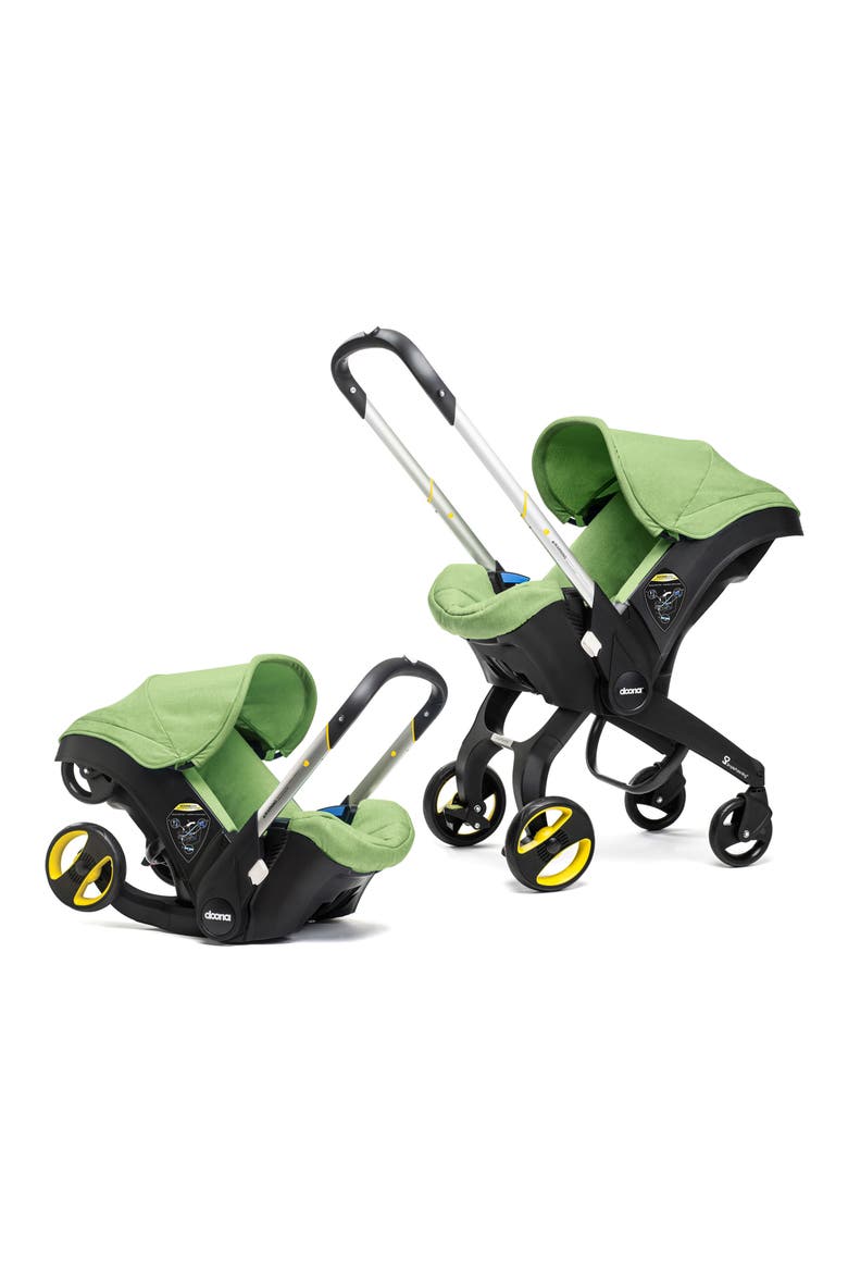 Convertible Infant Car Seat/Compact Stroller System, Sun Shade & All-Day Diaper Bag Bundle, Alternate, color, GREEN/ FRESH