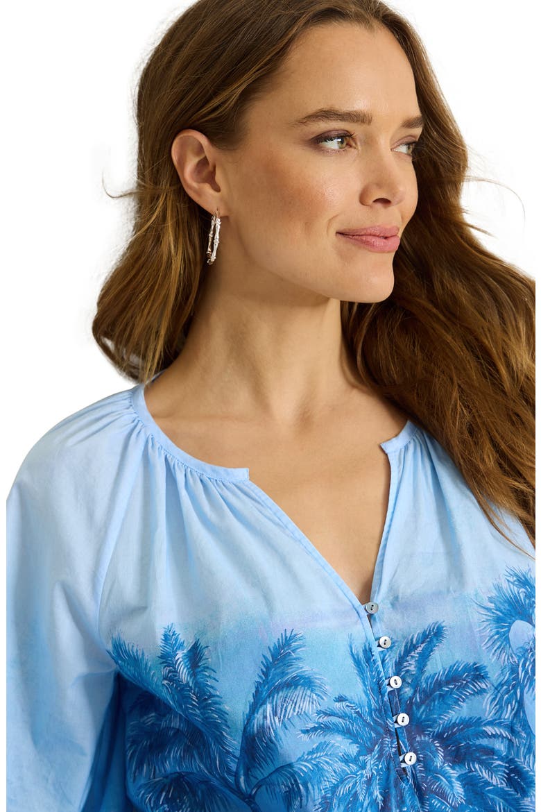 Hibiscus Hues Cotton Top, Alternate, color, VACATION BLUE