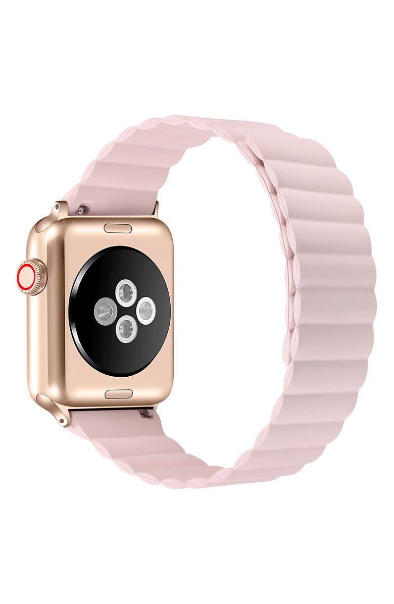 The Posh Tech Silicone Apple Watch<sup>®</sup> Watchband, Alternate, color, Blush Pink