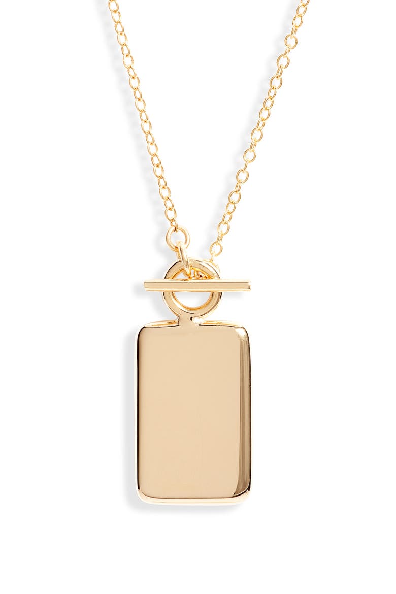 Rectangle Medallion Necklace, Main, color, GOLD