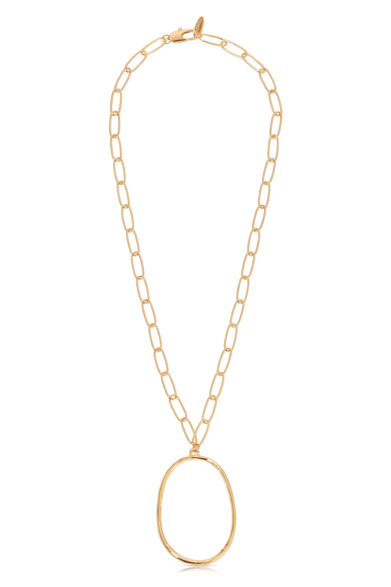 Oval Pendant Necklace, Main, color, GOLD