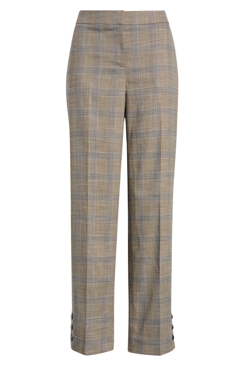 Plaid Straight Leg Ankle Pants, Alternate, color, NATURAL CLAY MULTI