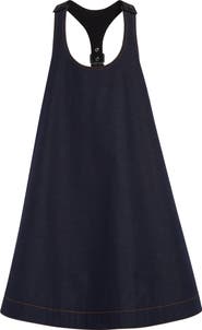 MONSE Racer Back Denim Baby Doll Minidress