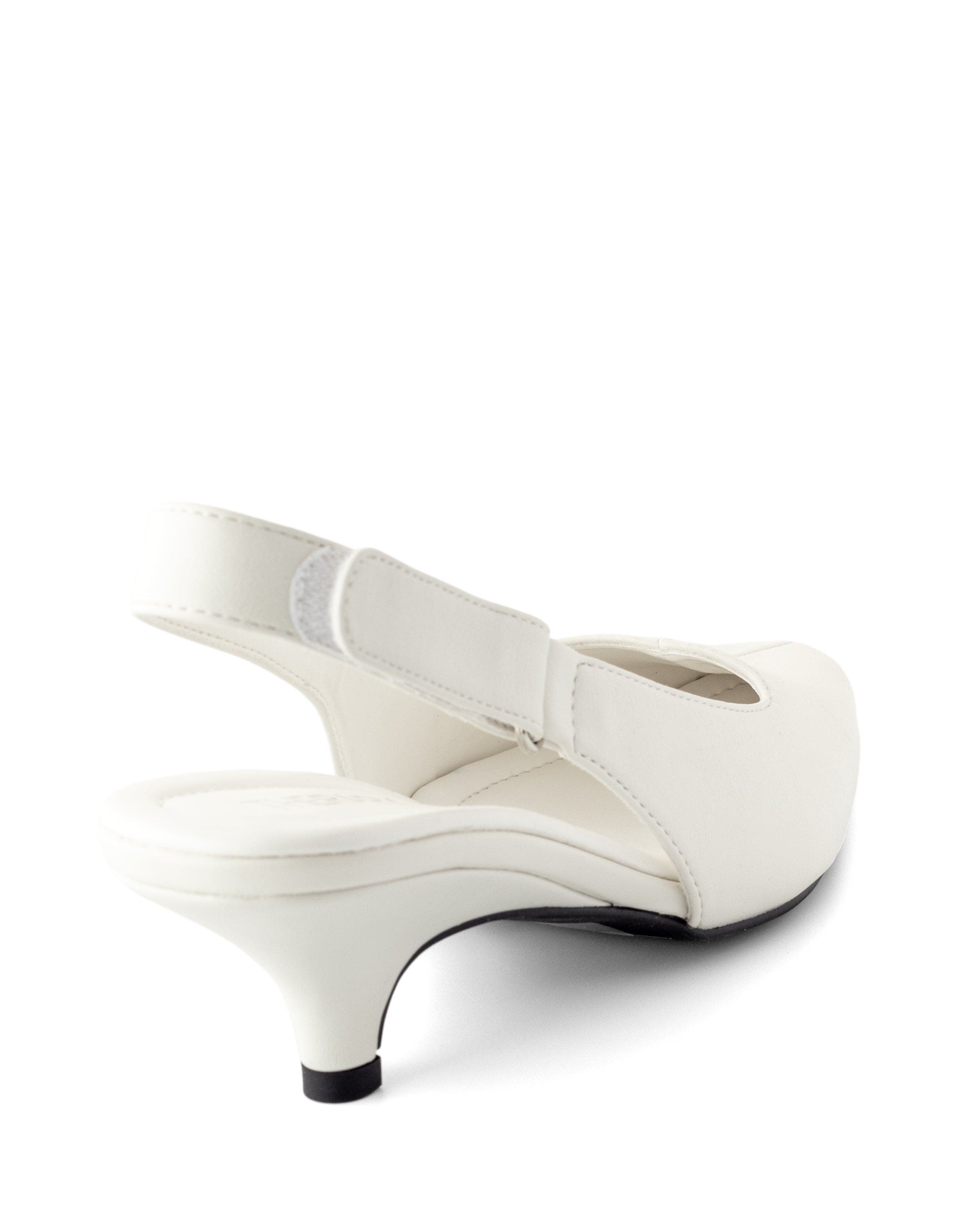 Newark Pointed-Toe Slingback Heel, Alternate, color, WHITE PU
