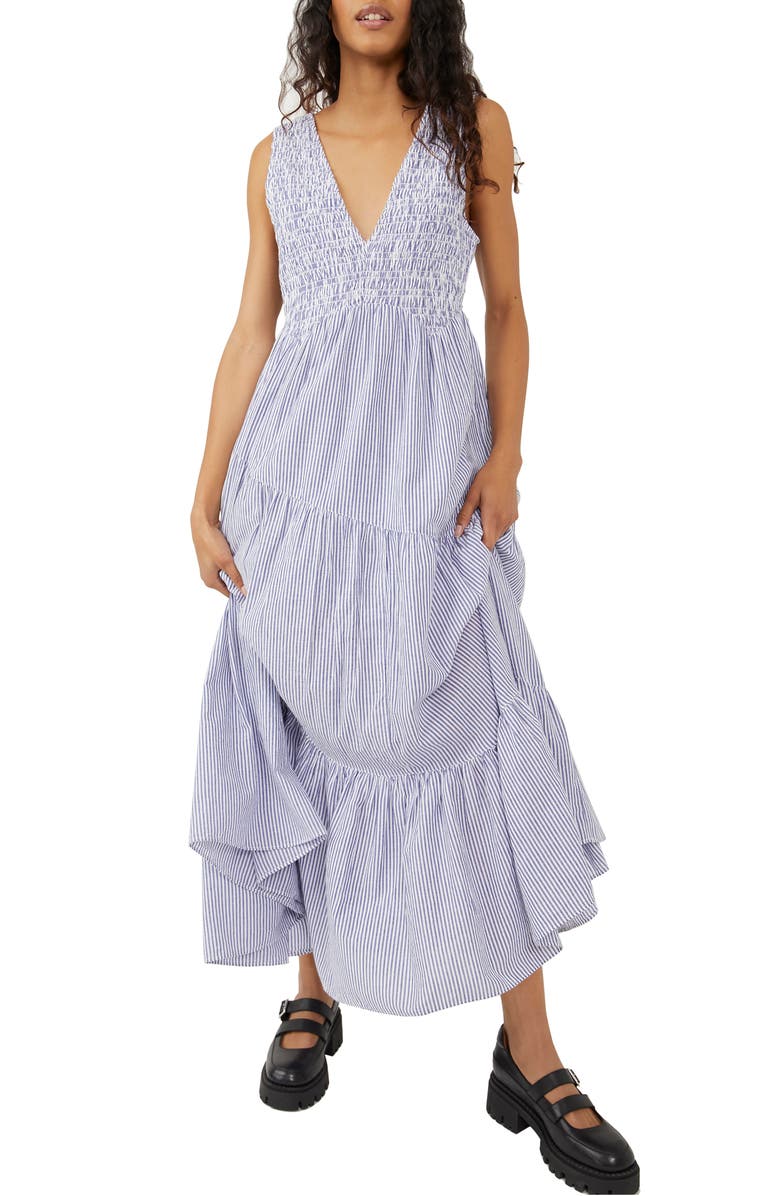 Free People Juno Sleeveless Smocked Tiered Maxi Dress, Main, color,