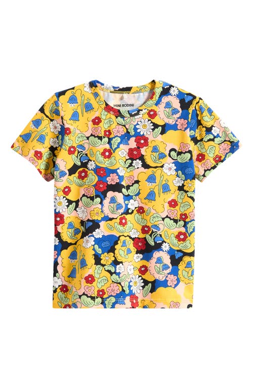 Mini Rodini Kids' Floral Cotton T-Shirt in Yellow Multi  product