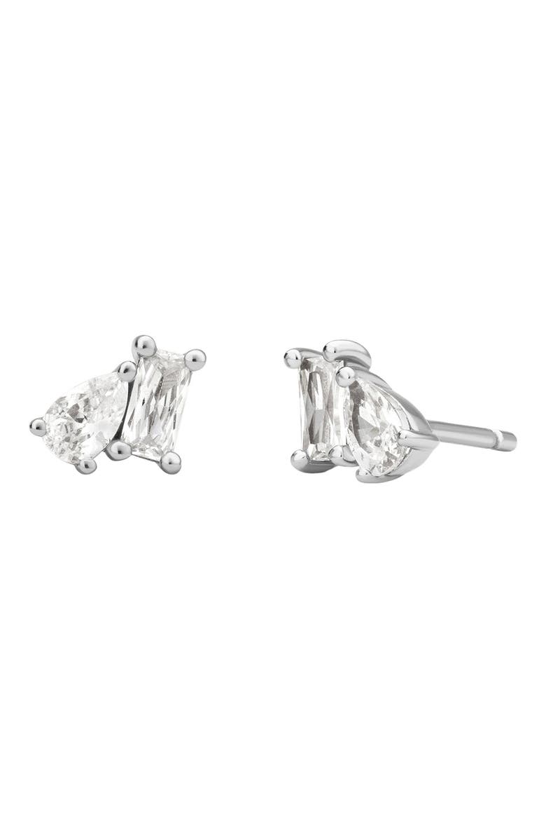 Toi et Moi Stud Earrings, Main, color, SILVER