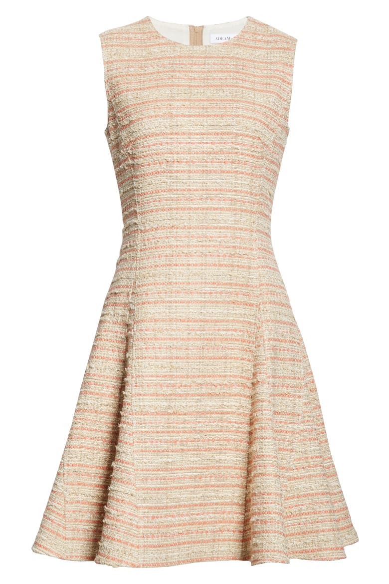 Tweed A-Line Dress, Alternate, color, CAMEL/SALMON