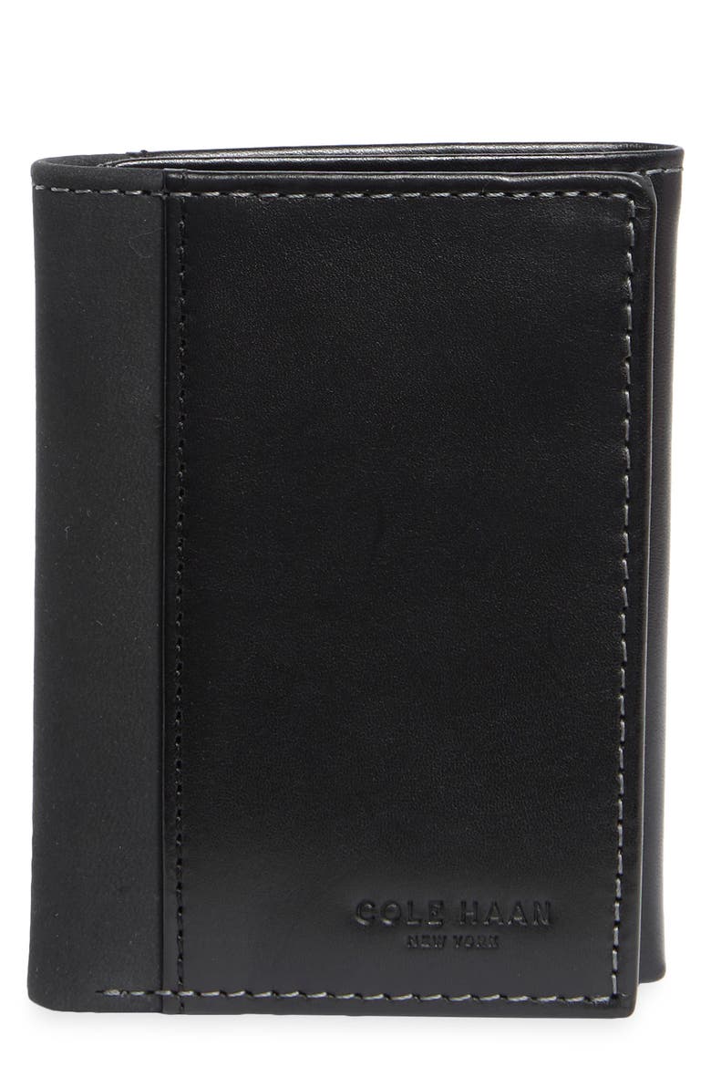 Charles Leather Trifold Wallet, Main, color, BLACK