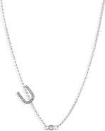 MESHMERISE Bezel Diamond Initial Chain Necklace - 0.2ct.