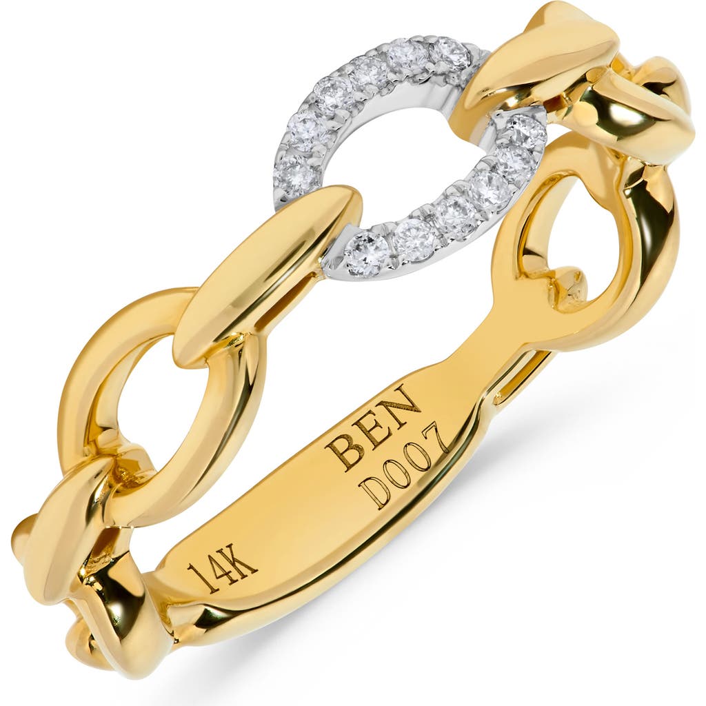 H.j. Namdar 14k Gold Diamond Oval Link Ring In Gold