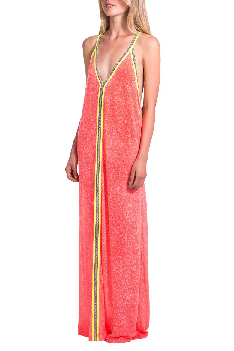 Cover-Up Maxi Dress, Main, color, WATERMELON