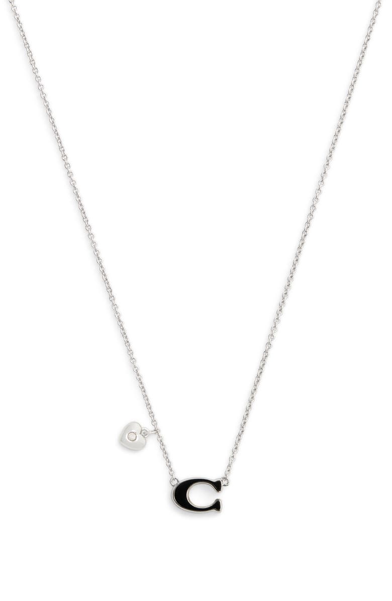 COACH Signature C Charm Heart Pendant Necklace, Main, color, 
