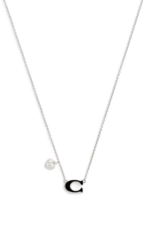 Signature C Charm Heart Pendant Necklace