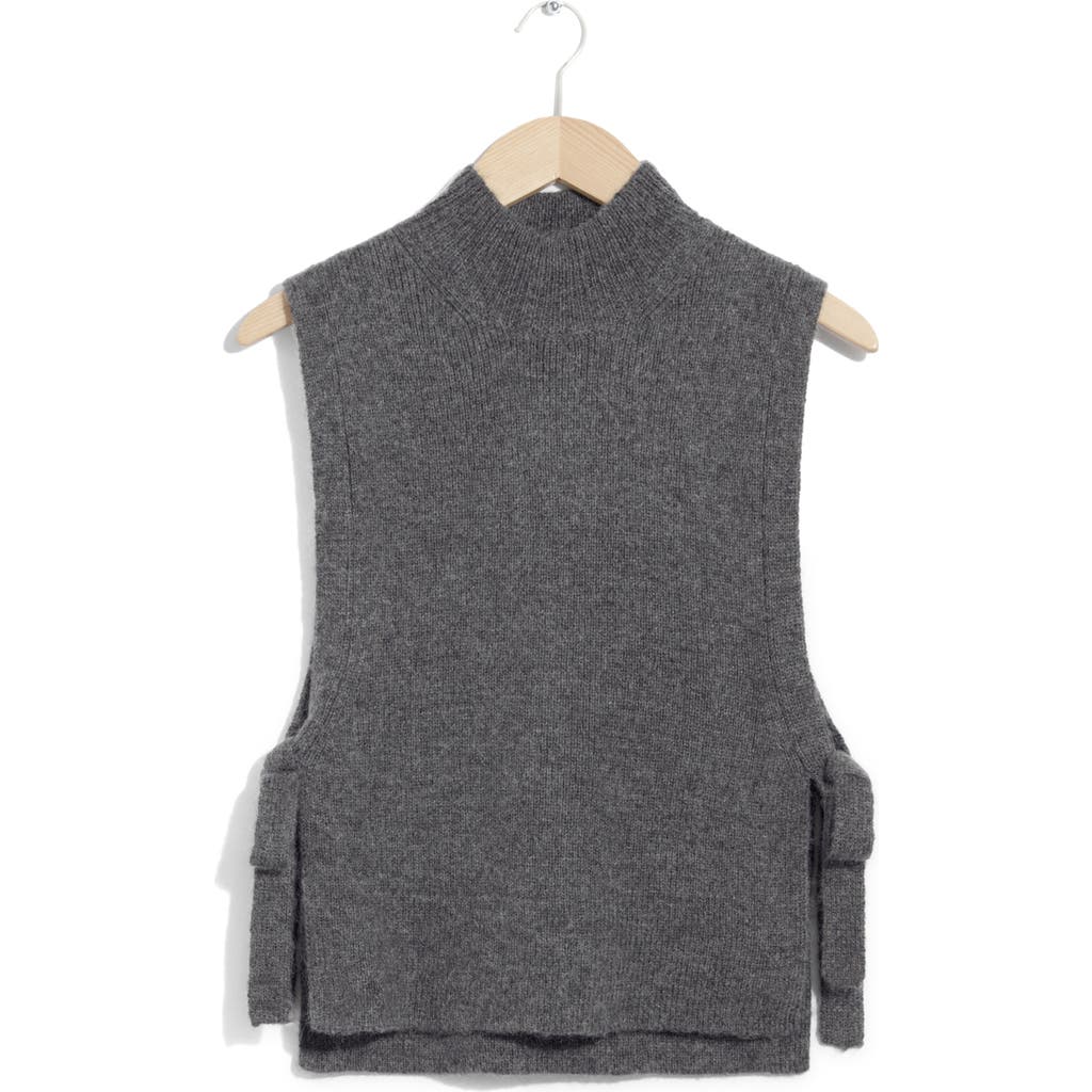 & Other Stories Wool & Mohair Side Tie Bib Vest In Gray